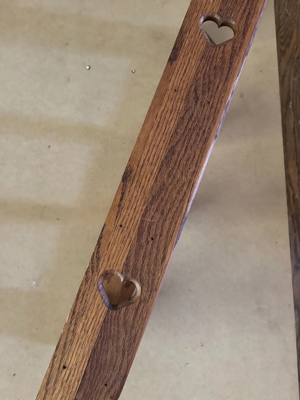 Hand Crafted Brown Wooden Wall Shelf with Heart Accent